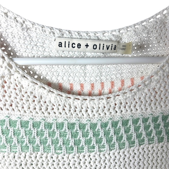 Alice + Olivia Multicolor Striped Chrochet Top Size S - Picture 6 of 6